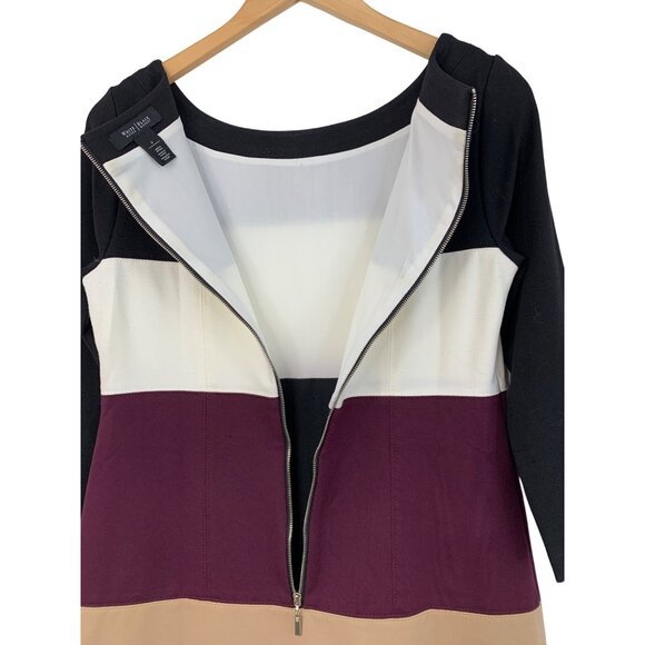 White House Black Market Sheath Dress Colorblock Mini Size 6 New  8748 - Picture 2 of 8